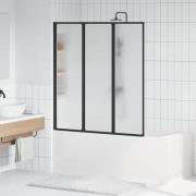 vidaXL Duschvägg Svart 132 x 2 x 140 cm Aluminium