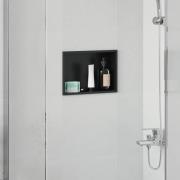 vidaXL Dusch Nisch Svart 30 x 20 x 9,5 cm Rostfritt stål