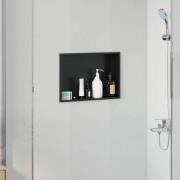 vidaXL Dusch Nisch Svart 45 x 30 x 9.5 cm Rostfritt stål