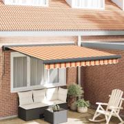 vidaXL Markis infällbar gul och vit 3,5x2,5 m tyg&aluminium