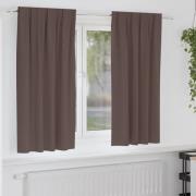 vidaXL Gardiner med gardiner 2 pcs Mörkbrun Polyester