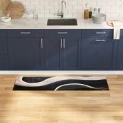 vidaXL Köksmatta Art Deco Svart 150 x 45 cm Sammet