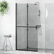 vidaXL Walk-in duschvägg Svart och mörk genomskinlig 100 x 190 cm