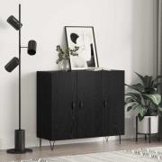 vidaXL Sideboard Svart Ek 90 x 32,5 x 80 cm Konstruerat trä