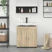 vidaXL Badrumsvaskskåp TULUM Sonoma ek 60 x 34 x 63 cm Konstruerat trä