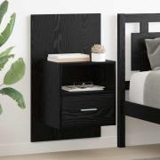 vidaXL Sängskåp 2 pcs Svart ek 48.5 x 32.5 x 80 cm Konstruerat trä
