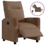 vidaXL Elektrisk reclinerfåtölj Brun tyg