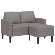 vidaXL 2-sitssoffa med schäslong L-formad taupe 125 cm tyg