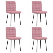 vidaXL Matstolar 4 st rosa sammet