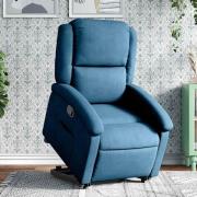 vidaXL Reclinerfåtölj med uppresningshjälp blå sammet
