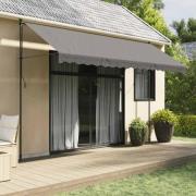 vidaXL Markis infällbar antracit 400x150 cm tyg och stål