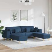Tygsoffa med kudde 3 pcs Blå 208 cm tyg