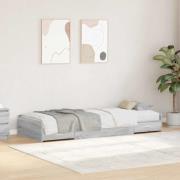 vidaXL Sängram med huvudgavel Grå Sonoma 90 x 190 cm Konstruerat trä