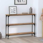 vidaXL Konsolbord med hylla med lagring Gammalt trä 100 x 22.5 x 75 cm