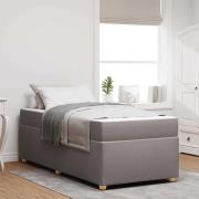 vidaXL Sängram med madrass Taupe 100 x 200 cm tyg