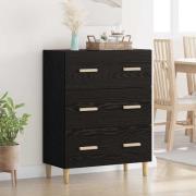 vidaXL Sideboard Svart ek 34 x 69.5 x 90 cm Konstruerat trä
