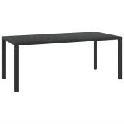 vidaXL Trädgårdsbord svart 185x90x74 cm aluminium och WPC