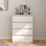 vidaXL Byrå vit 60x36x84 cm massiv furu