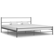 vidaXL Sängram utan madrass grå metall 180x200 cm