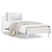 vidaXL Sängram utan madrass vit 100x200 cm massiv furu