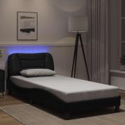 vidaXL Bed Frame with LED without Mattress "Hvar" Black 80x200 cm