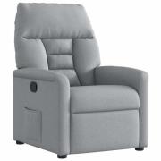 vidaXL Reclinerfåtölj ljusgrå tyg