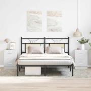 vidaXL Sängbord 2 st vit 38x35x56 cm konstruerat trä