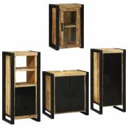 vidaXL Badrumsmöbelset 4 pcs Brun 55 x 35 x 60 cm Massivt mangoträ