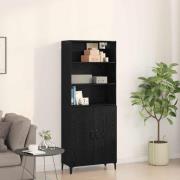 vidaXL Sideboard Väggmonterad 2 pcs Svart Ek Konstruerat trä