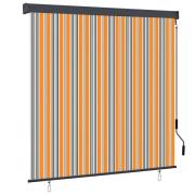 vidaXL Utomhus rullgardin Randig Gul och blå 180 x 250 cm tyg