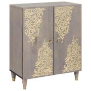 vidaXL Sideboard Grå och Guld 60 x 33.5 x 75 cm Massivt Mangoträ