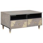 vidaXL Kaffeebord with Drawer Grå 80 x 54 x 40 cm massivt mangoträ