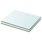 vidaXL Hyllplan 2 st glas genomskinlig 20x20 cm