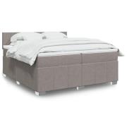 vidaXL Ramsäng med madrass taupe 200x200 cm tyg