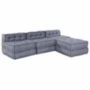 vidaXL Modulär soffa 4 pcs Grå 70 x 70 x 56 cm tyg