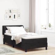 vidaXL Box Spring Säng med Madrass Mörkgrå 80x200 cm Sammet Svart
