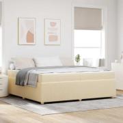 vidaXL Sängram med madrass Kräm 200 x 200 cm tyg