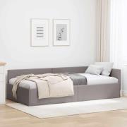 vidaXL Hörn Sängram Taupe 80 x 200 cm Tyger och konstruerat trä