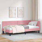 vidaXL Hörn Sängram Övrigt Rosa 80 x 200 cm Sammet och konstruerat trä