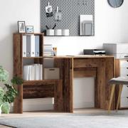vidaXL Skrivbord Gammalt trä 131.5 x 50 x 106.5 cm Konstruerat trä