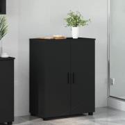 vidaXL Badrumsskåp med hylla Svart 60 x 35 x 80 cm Konstruerat trä