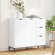 vidaXL Sideboard med låda Vit 89,5 x 33 x 82 cm Konstruerat trä