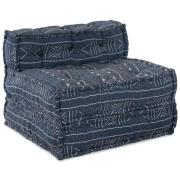 vidaXL Modulär soffa Geometriskt Indigo 70 x 70 x 54 cm tyg