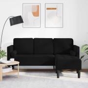 vidaXL Soffset Svart 173 x 131 x 67 cm Sammet