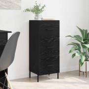 vidaXL Sideboard med låda Svart ek 34 x 34,5 x 90 cm Konstruerat trä