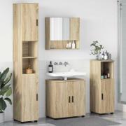 vidaXL Badrumsmöbelset 4 pcs Sonoma ek 61 x 35 x 64 cm Konstruerat trä