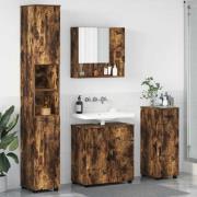 vidaXL Badrumsmöbelset med låda 4 pcs Rökfärgad ek 61 x 35 x 64 cm