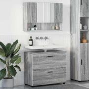 vidaXL Badrumsmöbelset med låda 2 pcs Grå sonoma 76.5 x 35 x 64 cm