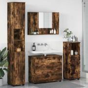 vidaXL Badrumsmöbelset med låda 4 pcs Rökfärgad ek 30 x 35 x 192 cm