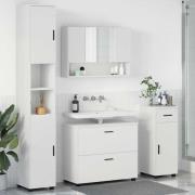 vidaXL Badrumsmöbelset 4 pcs Vit 30 x 35 x 192 cm Konstruerat trä